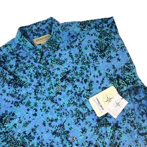 Johari West Short Sleeve Hawaiian Shirt Antigua Summer Button-Up Shirt Size 2XL